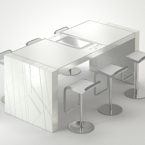 Una cocina integrada en una mesa Una cocina integrada en una mesa