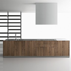 Madera maciza, acero inoxidable y Corian para la cocina Aprile de Boffi Madera maciza, acero inoxidable y Corian para la cocina Aprile de Boffi