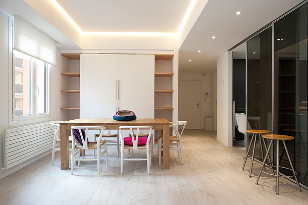 Cocina integrada en el salón comedor por santos bilbao Comedor Cocina diseño
